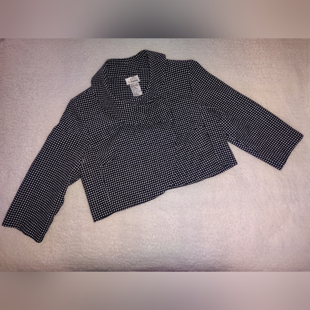 Vtg Retro Fit Polka Dot Cropped Jacket Sz 14